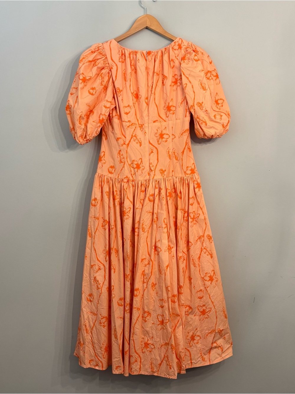 Hutch Peach and Orange Floral Midi Dress - Picture 6 of 8